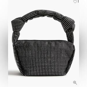 J. Crew Studded Double Knot‎ Handbag Black and Silver Cocktail Party Glam Punk